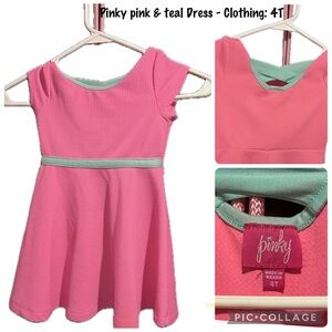 Pinky Vibrant Pink and Teal Casual Dress